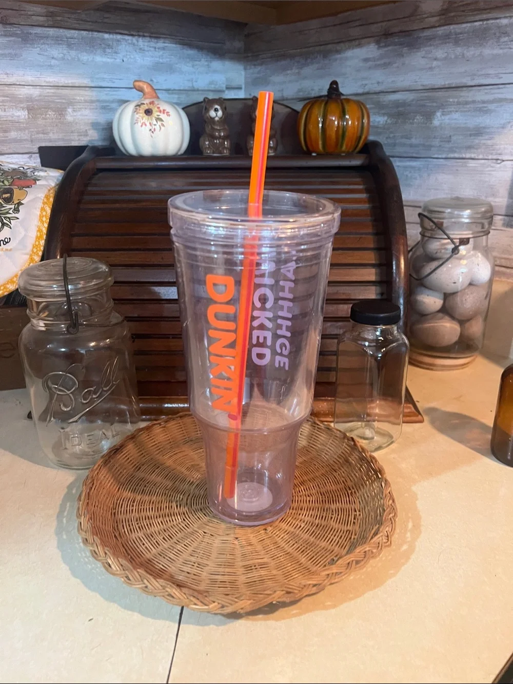 Wicked Orange Double-Wall Tumbler with Reusable Straw
